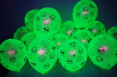 UV Blacklight Emoji Print Balloons